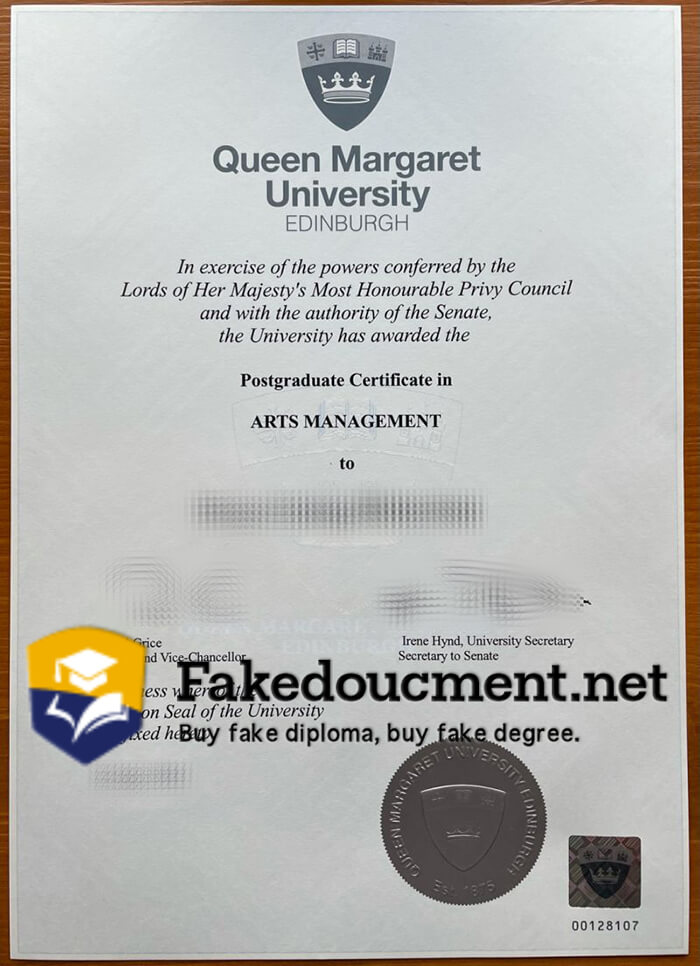 Where to order Queen Margaret University diploma? buy QMU fake diploma.
