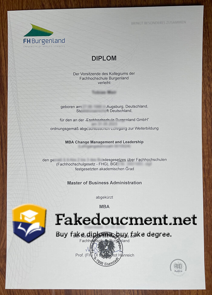 Can I order FH Burgenland diploma?