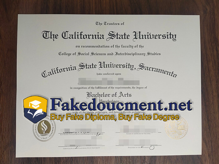 purchase fake California State University, Sacramento diploma