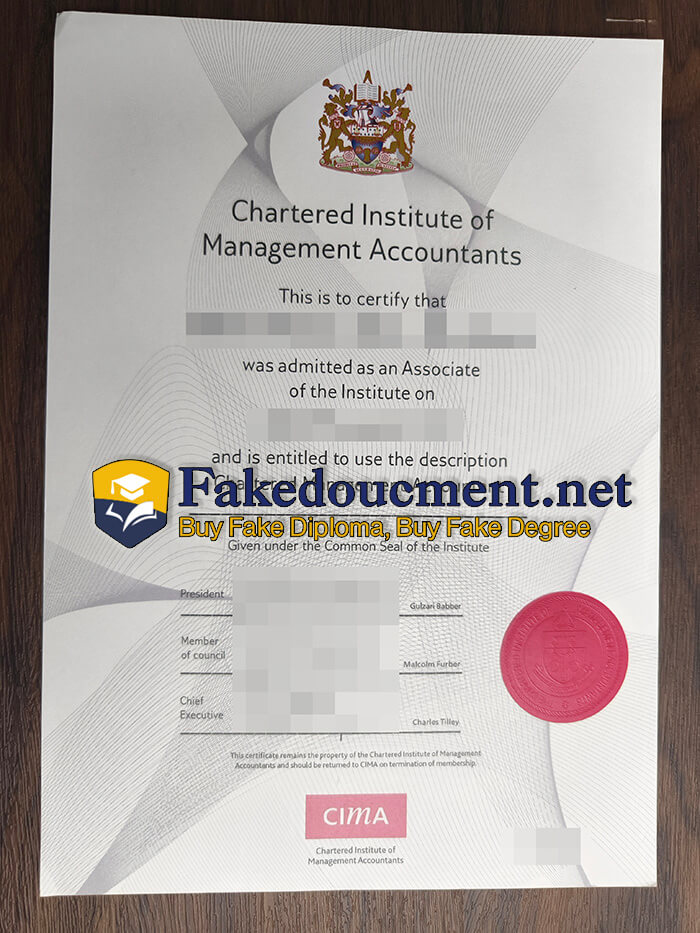 purchase fake Chartered Institute of Management Accountants certificate