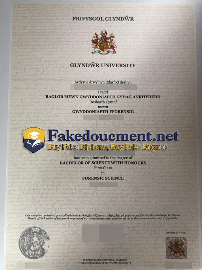 purchase fake Glyndwr University diploma
