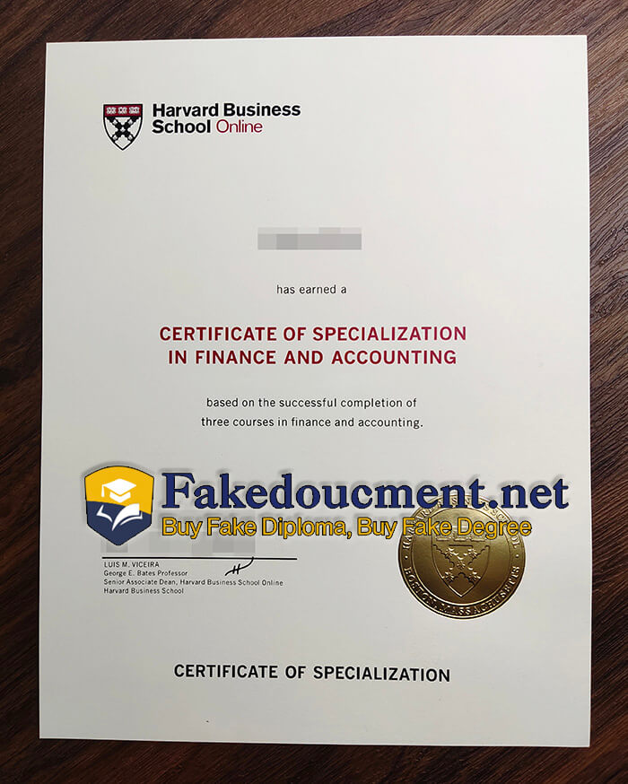 purchase fake Harvard Business School certificate