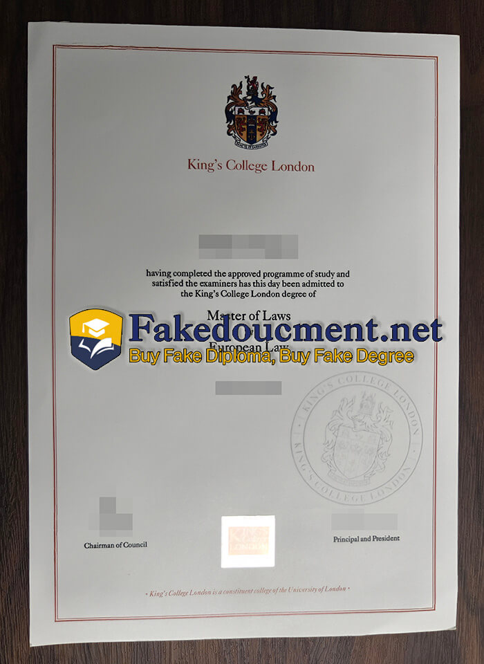 purchase fake King's College London diploma