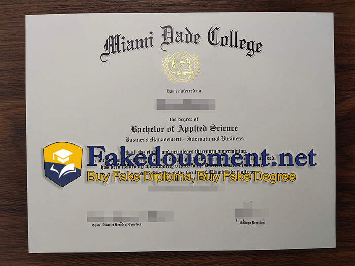 purchase fake Miami Dade College diploma