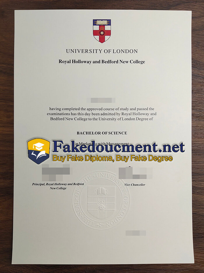 purchase fake Royal Holloway and Bedford New College diploma