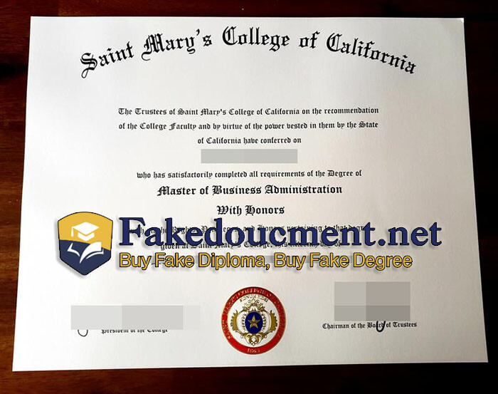 purchase fake Saint Mary's College of California diploma