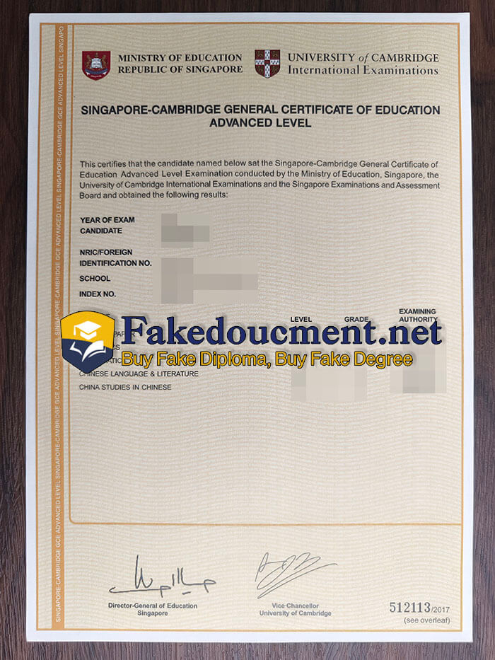 purchase fake University of Cambridge International Examinations Transcript