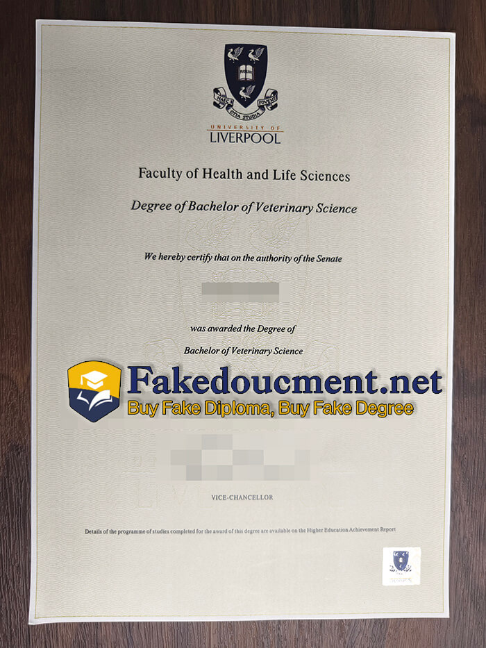 purchase fake University of Liverpool diploma