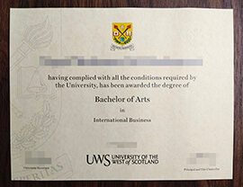 purchase fake University of the WEST of Scotland degree