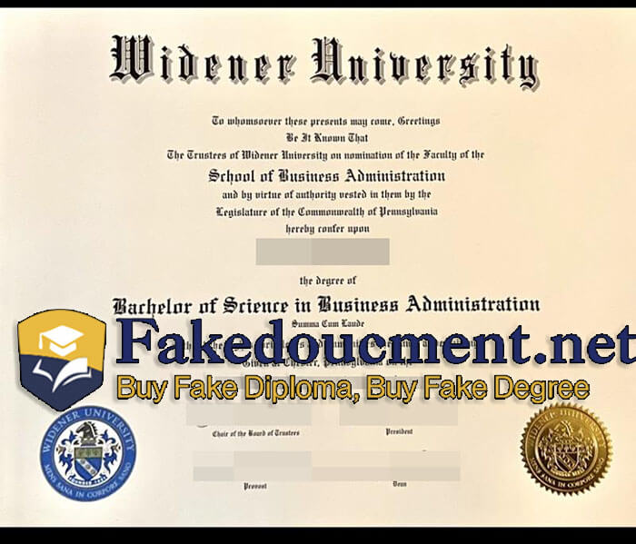 purchase fake Widener University diploma