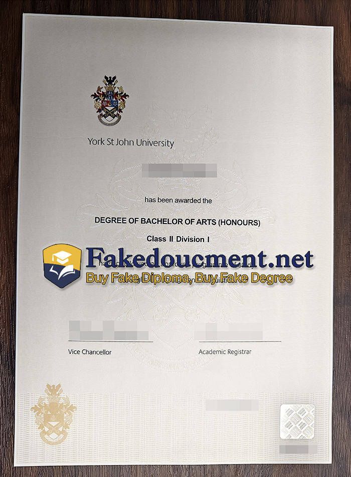purchase fake York St John University diploma