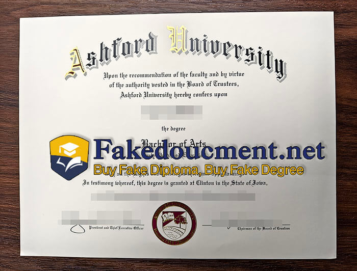 purchase fake Ashford University diploma