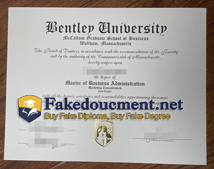 purchase realistic Bentley University diploma