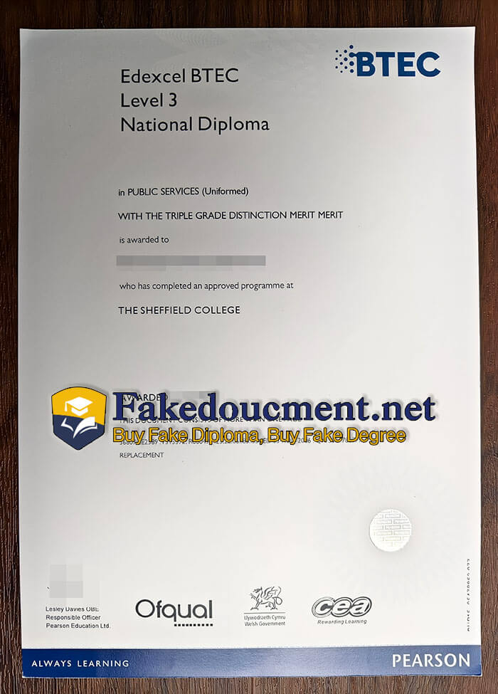 purchase fake Edexcel BTEC Level 3 National Diploma