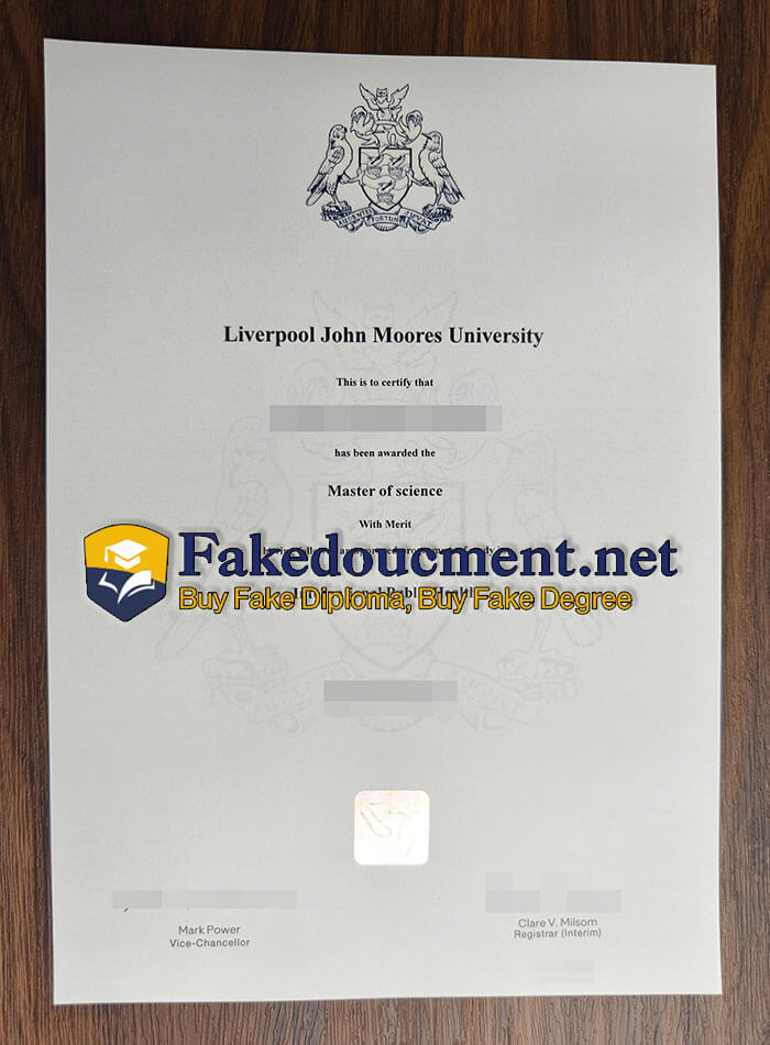 purchase fake Liverpool John Moores University diploma