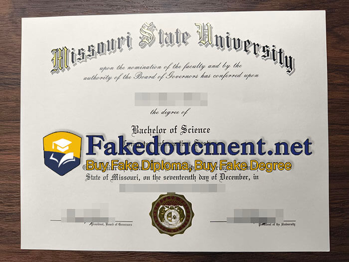 purchase fake Missouri State University diploma