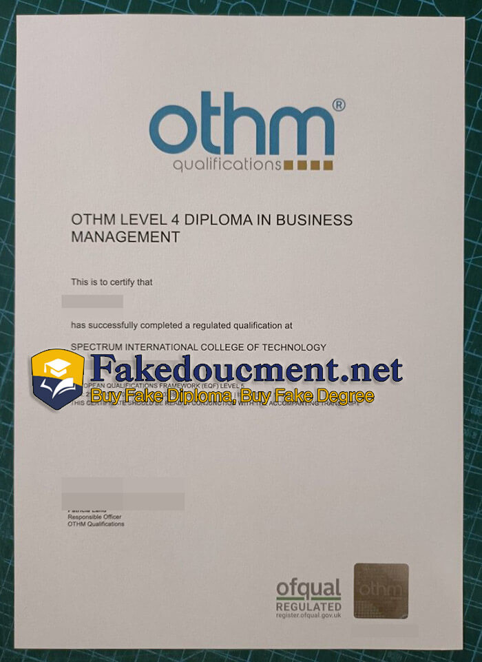 purchase realistic OTHM Level 4 Diploma in Business Management