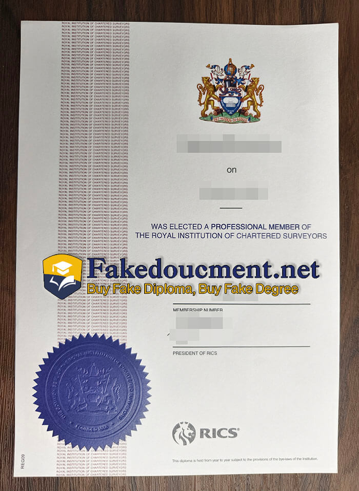purchase fake RICS certificate