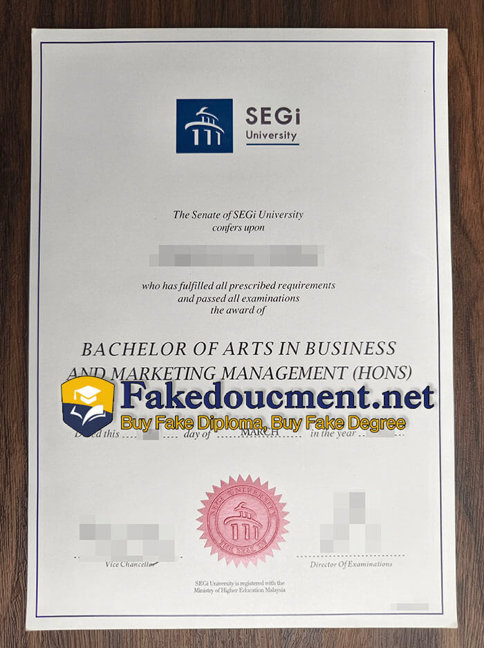 purchase fake SEGi University diploma