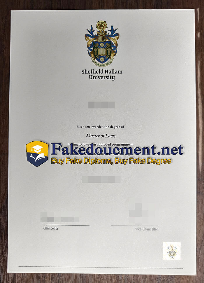 purchase fake Sheffield Hallam University diploma