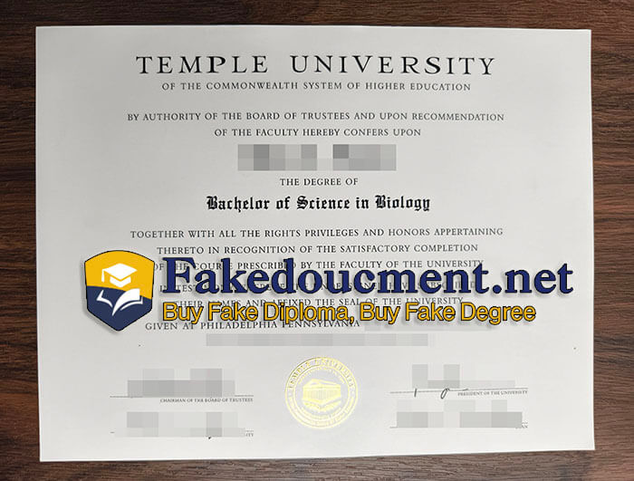 purchase fake Temple University diploma