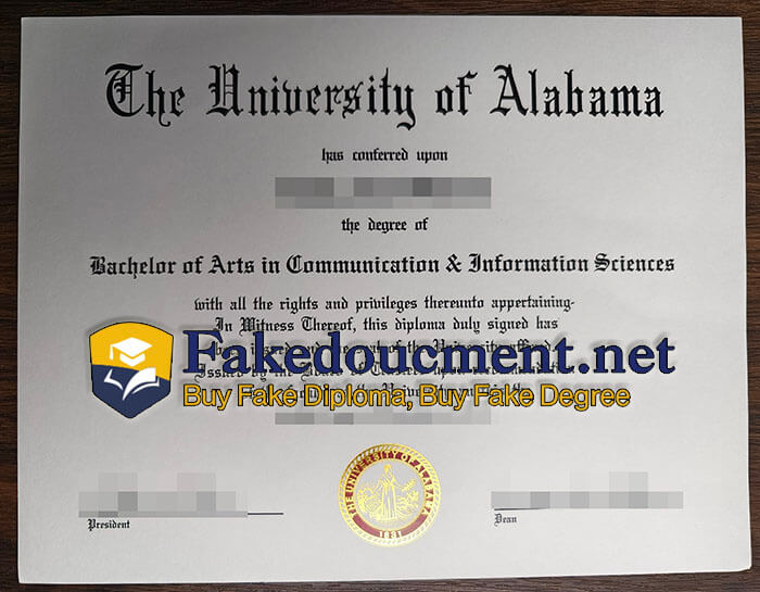 purchase realistic University of Alabama diploma