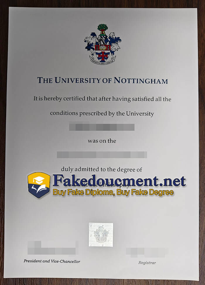 purchase fake University of Nottingham diploma