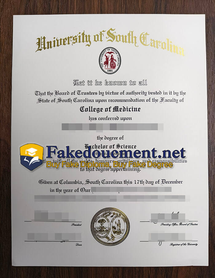 purchase fake University of South Carolina diploma