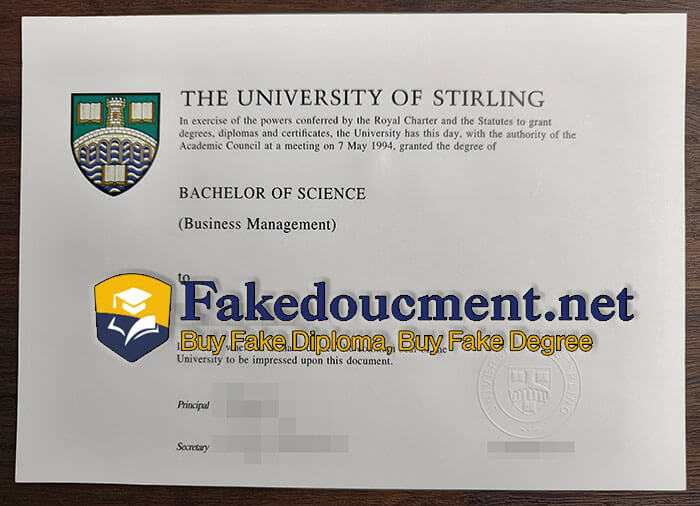 purchase fake University of Stirling diploma