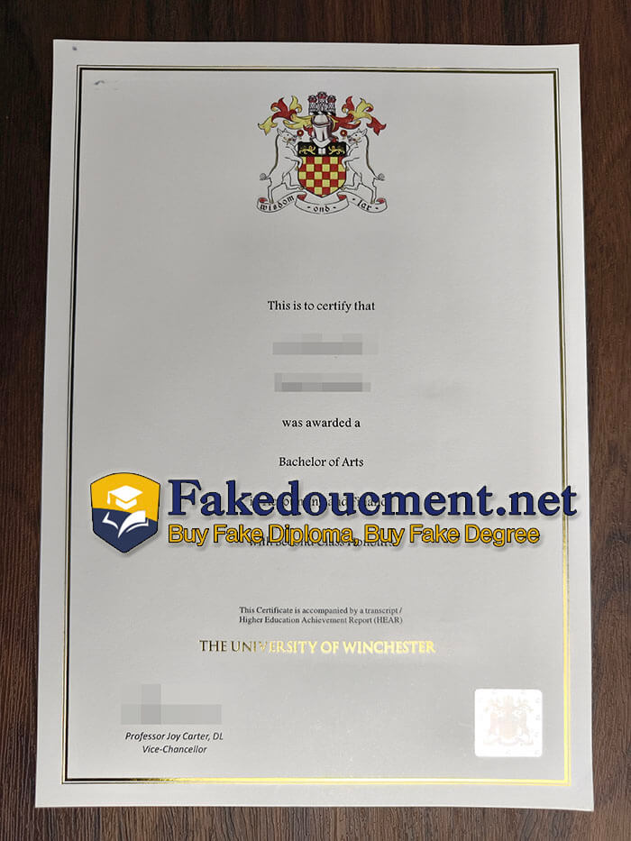 purchase fake University of Winchester diploma