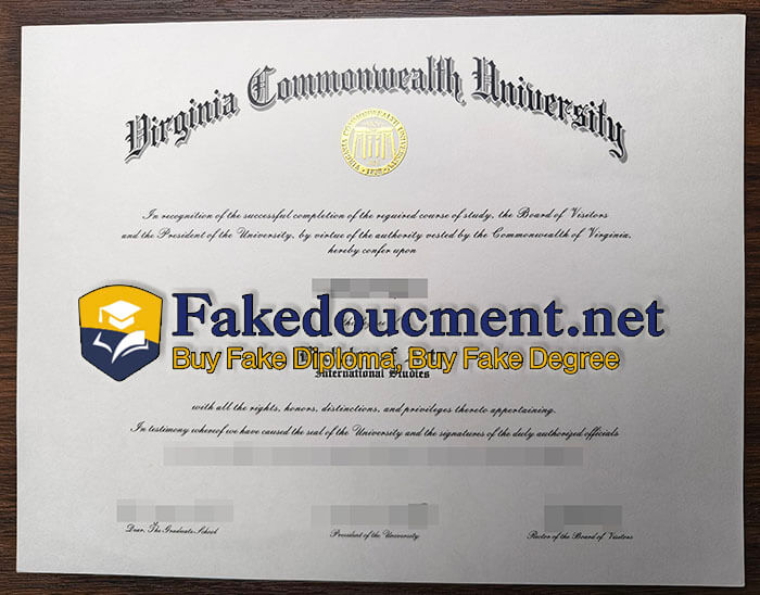 purchase fake Virginia Commonwealth University diploma