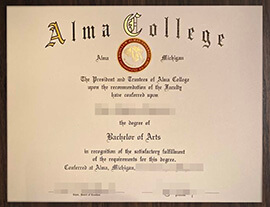 purchase realistic Alma College degree