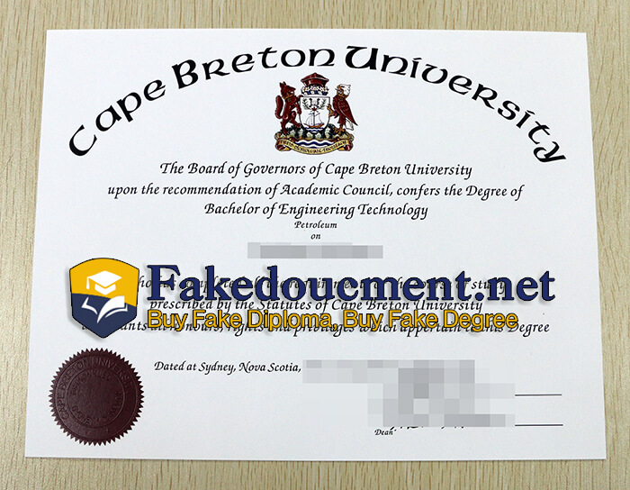 purchase realistic Cape Breton University diploma