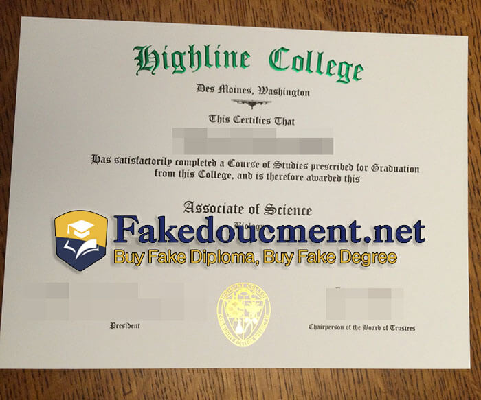 purchase realistic Highline College diploma