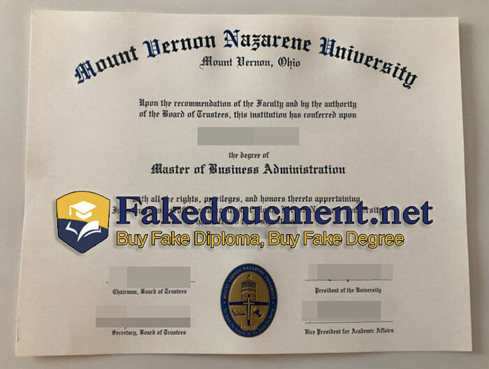 purchase realistic Mount Vernon Nazarene University diploma