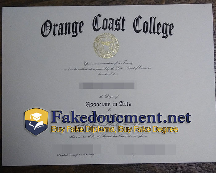 purchase realistic Orange Coast College diploma