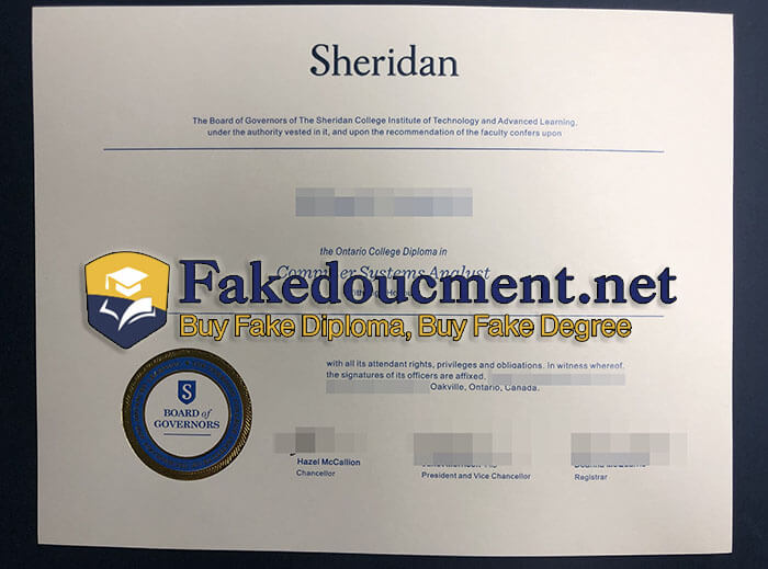 purchase realistic Sheridan College degree
