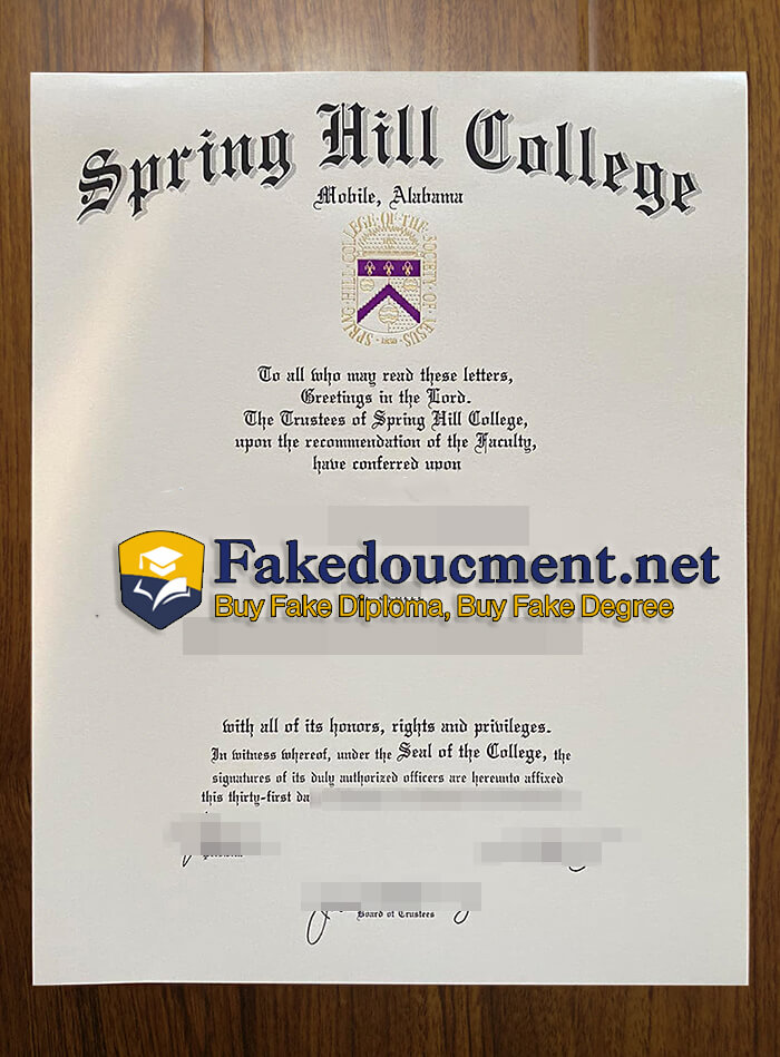 purchase realistic Spring Hill College diploma