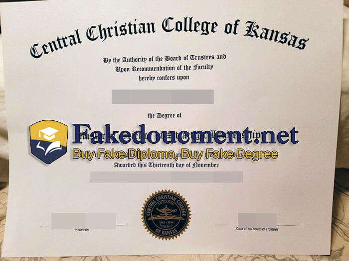 purchase realistic Central Christian College of Kansas diploma
