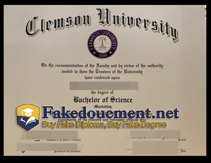 purchase realistic Clemson University diploma