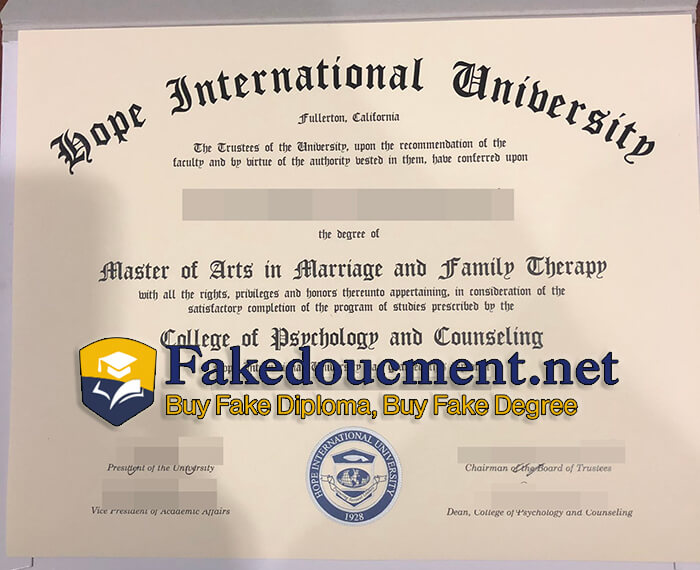 purchase realistic Hope International University diploma