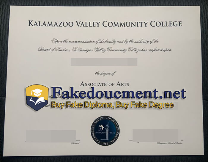 purchase realistic Kalamazoo Valley Community College diploma