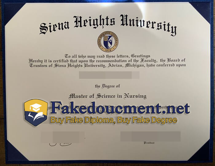 purchase realistic Siena Heights University diploma