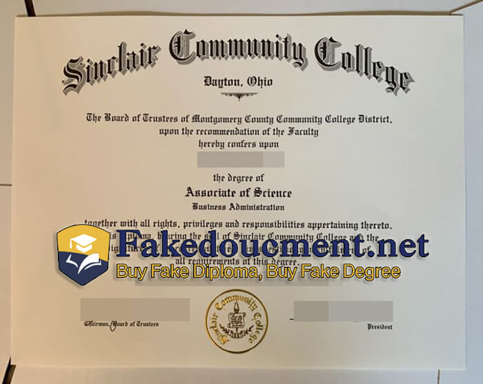purchase realistic Sinclair Community College diploma