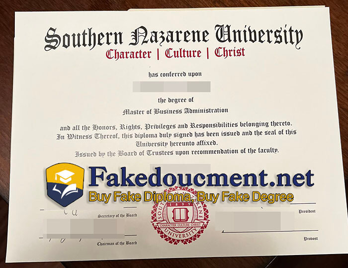 purchase realistic Southern Nazarene University diploma