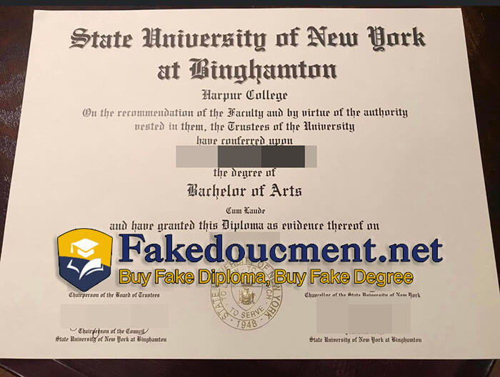 purchase realistic State University of New York at Binghamton diploma