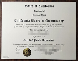 purchase realistic State of California CPA certificate