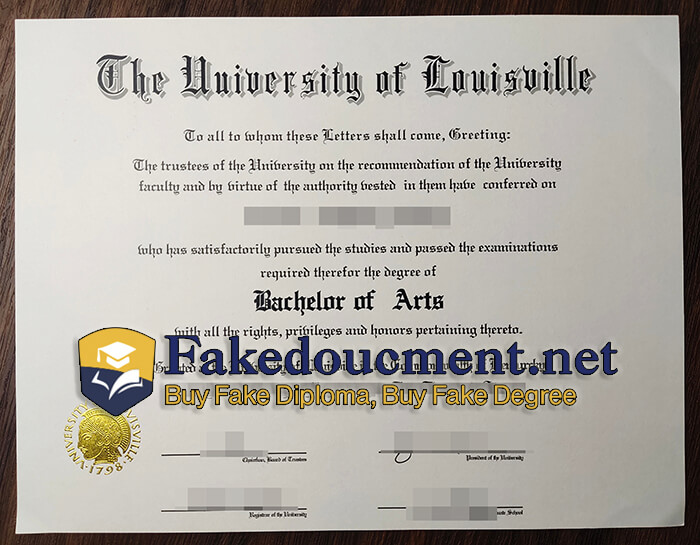 purchase realistic University of Louisville diploma