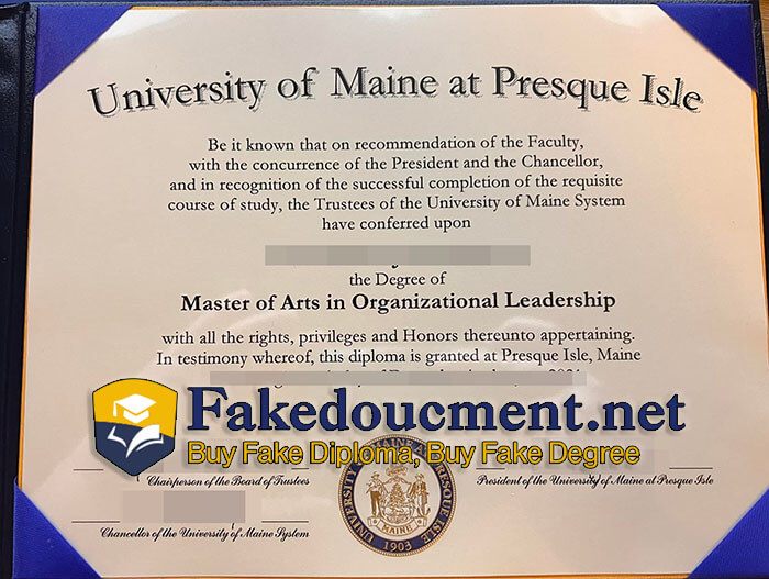 purchase realistic University of Maine at Presque Isle diploma