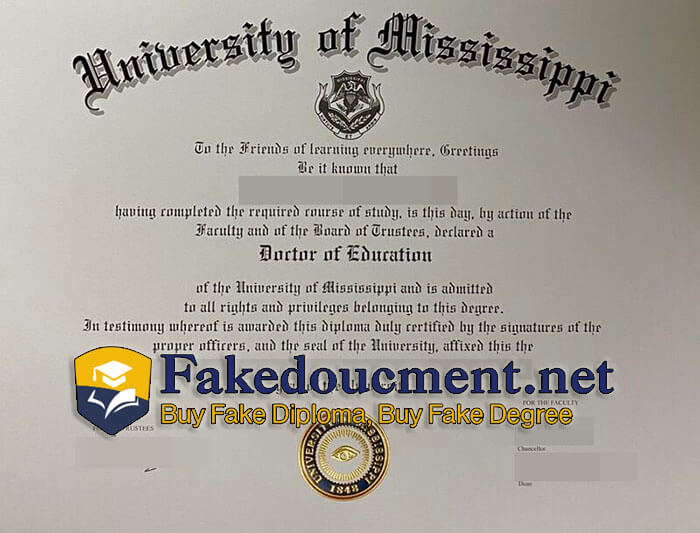 purchase realistic University of Mississippi diploma